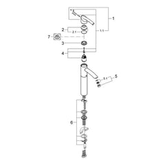 Onderdelentekening Grohe Tenso wastafelmengkraan