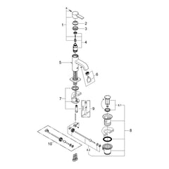 Onderdelentekening Grohe Allure wastafelmengkraan M-Size