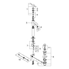 Onderdelentekening Grohe Allure wastafelmengkraan XL-Size