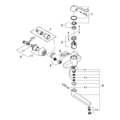 Onderdelentekening Grohe Eurosmart Care veiligheids wastafelmengkraan