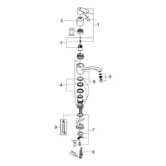 Onderdelentekening Grohe Eurosmart Cosmopolitan keukenmengkraan 2010–2012
