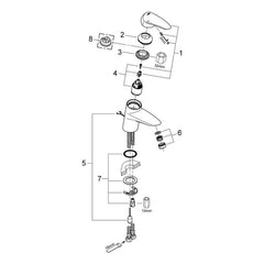 Onderdelentekening Grohe Eurodisc wastafelmengkraan