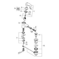 Onderdelentekening Grohe Eurodisc bidetmengkraan