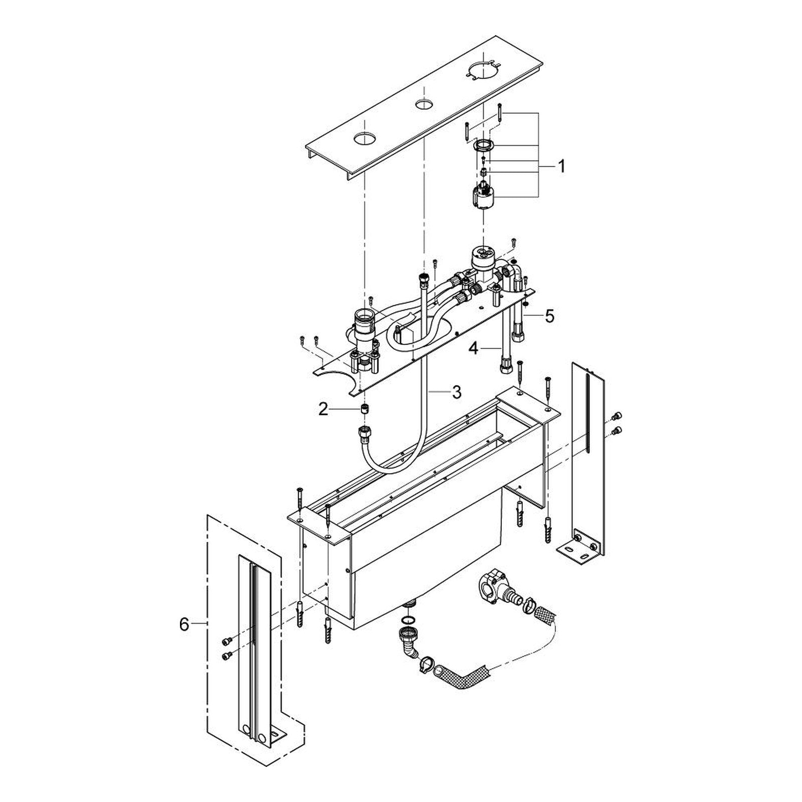 Onderdelentekening Grohe driegats badrandcombinatie