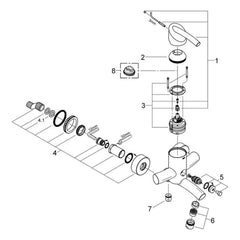 Onderdelentekening Grohe Tenso badmengkraan