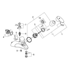 Onderdelentekening Grohe Taron badmengkraan