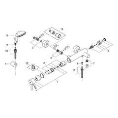 Onderdelentekening Grohe Essence badmengkraan 2005–2007