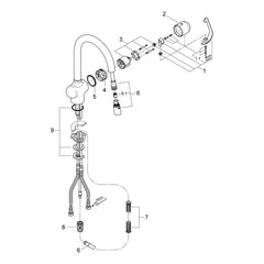 Onderdelentekening Grohe Zedra keukenmengkraan