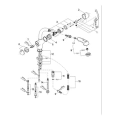 Onderdelentekening Grohe Zedra keukenmengkraan 1994–2001