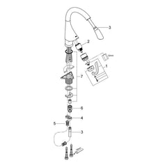 Onderdelentekening Grohe K4 keukenmengkraan 2005–2010