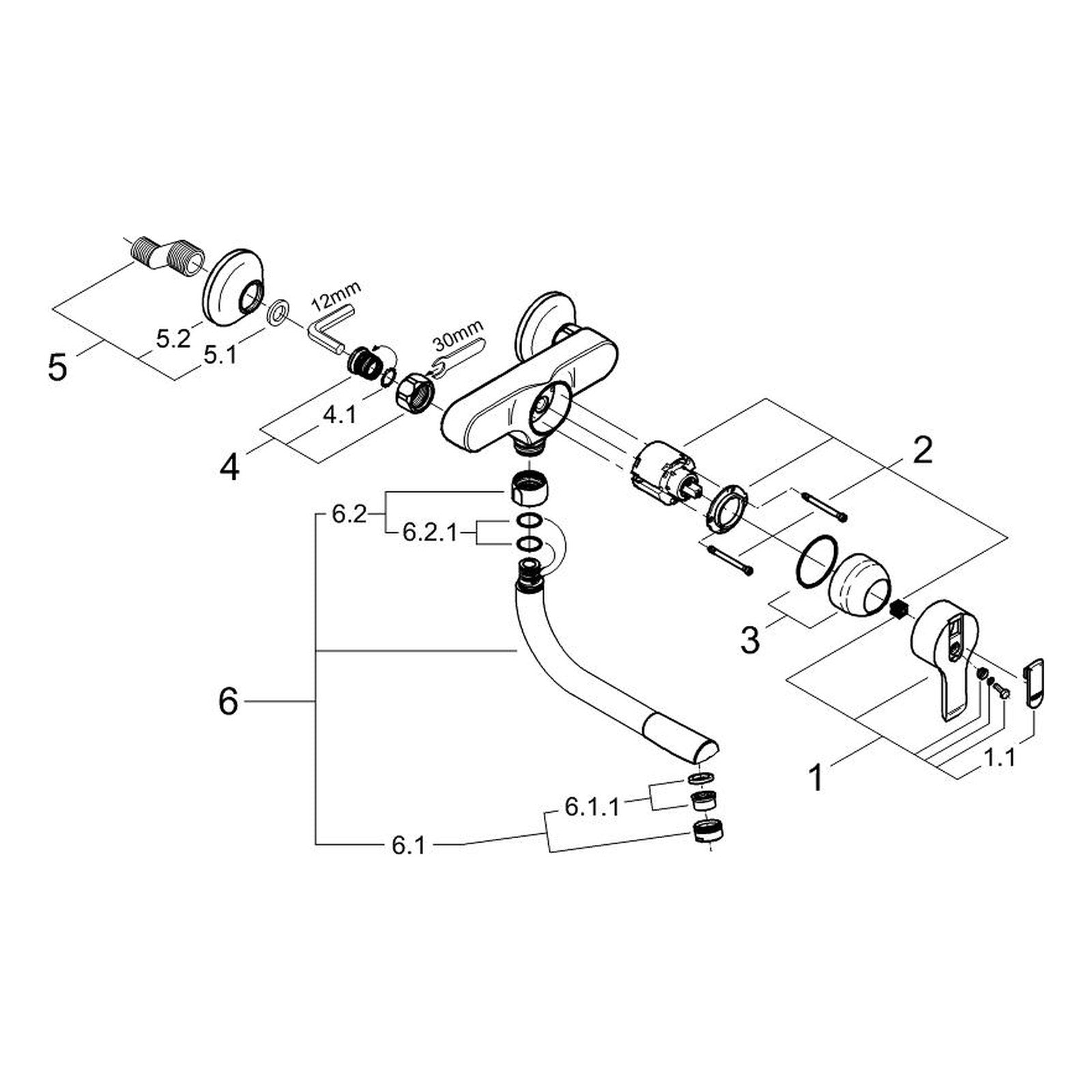 Onderdelentekening Grohe Eurodisc keukenmengkraan