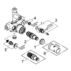 Onderdelentekening Grohe thermostatische douchemengkraan