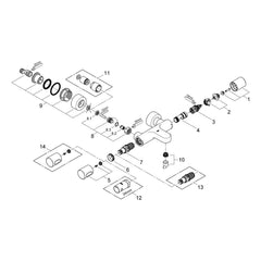 Onderdelentekening Grohe Grohtherm 3000 Cosmopolitan thermostatische badmengkraan 2007–2009