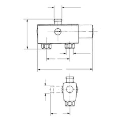 Maattekening Grohe Automatic 2000 Compact centraalthermostaat