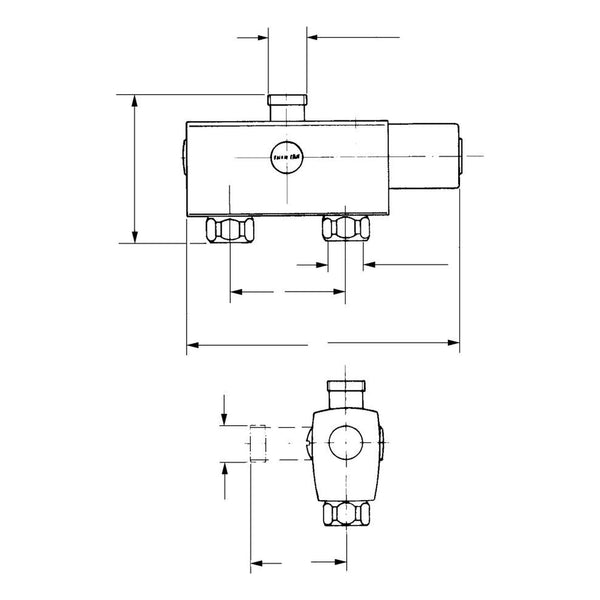 Maattekening Grohe Automatic 2000 Compact centraalthermostaat