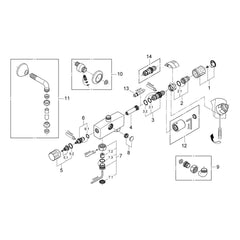Onderdelentekening Grohe Automatic 2000 Compact centraalthermostaat