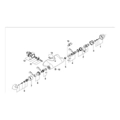 Onderdelentekening Grohe Taron thermostatische douchemengkraan