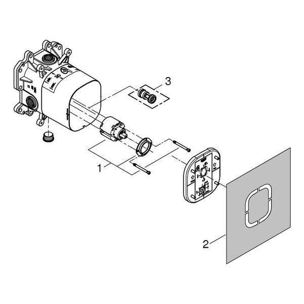 Onderdelentekening Grohe Rapido E universele ééngreeps-inbouwmengkraan