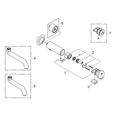 Onderdelentekening Grohe Eurodisc SE zelfsluitende elektronische wastafelkraan