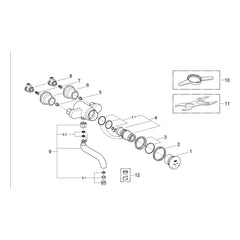 Onderdelentekening Grohe Contromix Public zelfsluitende wastafelkraan met menging 1995–2007