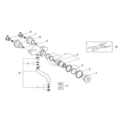 Onderdelentekening Grohe Contromix Public zelfsluitende wastafelkraan met menging 2007–2009