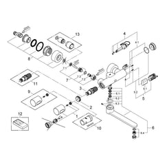Onderdelentekening Grohe Eurosmart Cosmopolitan E infrarood thermostatische wandmengkraan 2010–2015