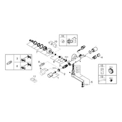 Onderdelentekening Grohe Eurosmart Cosmopolitan E infrarood thermostatische wandmengkraan 2015–2016