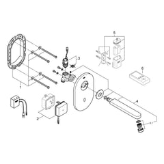 Onderdelentekening Grohe Eurosmart Cosmopolitan E infrarood elektronische wastafelkraan zonder menging 2014–9999