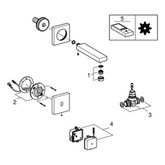 Onderdelentekening Grohe Eurocube E infrarood elektronische wastafelkraan zonder menging