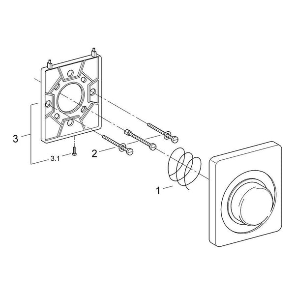 Onderdelentekening Grohe bedieningsplaat in RVS