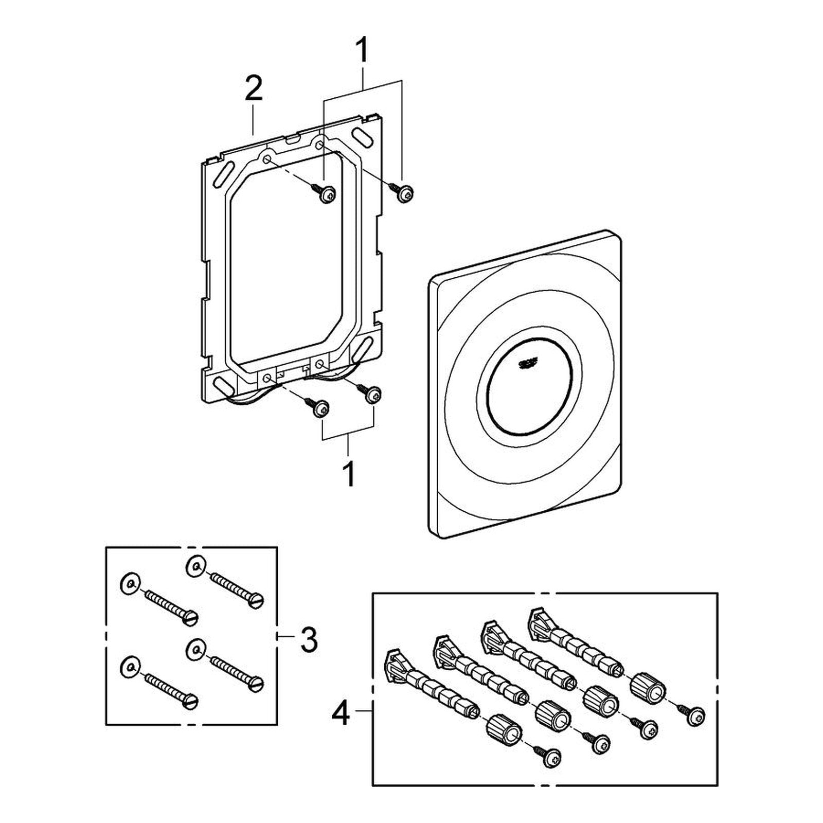 Onderdelentekening Grohe Surf bedieningsplaat