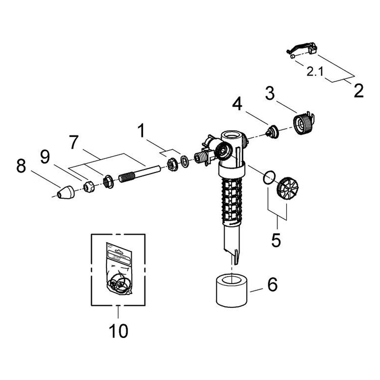 Onderdelentekening Grohe vlotterkraan