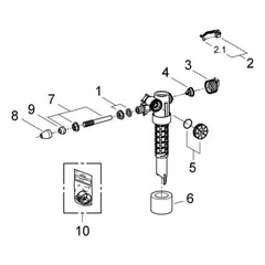 Onderdelentekening Grohe vlotterkraan
