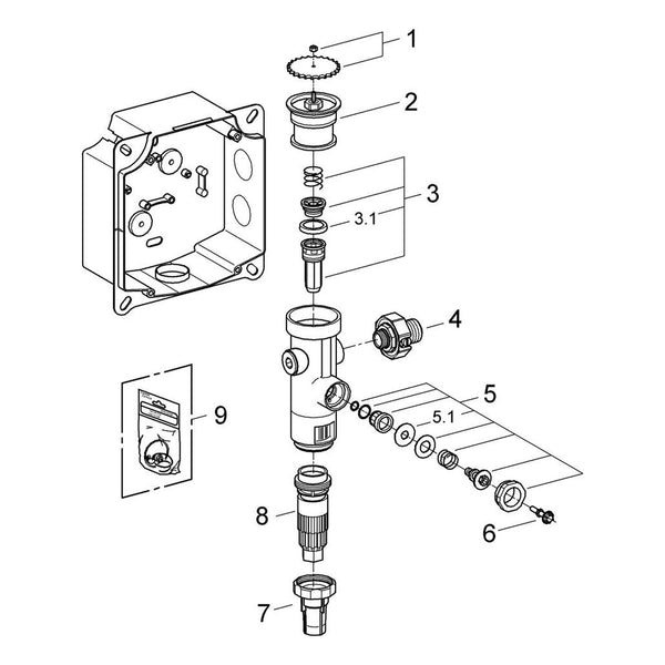 Onderdelentekening Grohe WC-Drukspoeler