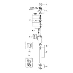 Onderdelentekening Grohe Rondo urinoir-Drukspoeler