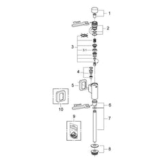 Onderdelentekening Grohe Rondo urinoir-Drukspoeler