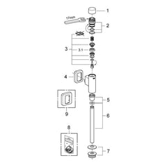 Onderdelentekening Grohe Rondo urinoir-Drukspoeler