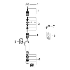 Onderdelentekening Grohe Rondo A.S. WC-Drukspoeler