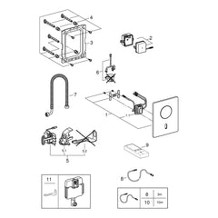 Onderdelentekening Grohe Tectron Skate infrarood-elektronica voor WC-reservoir