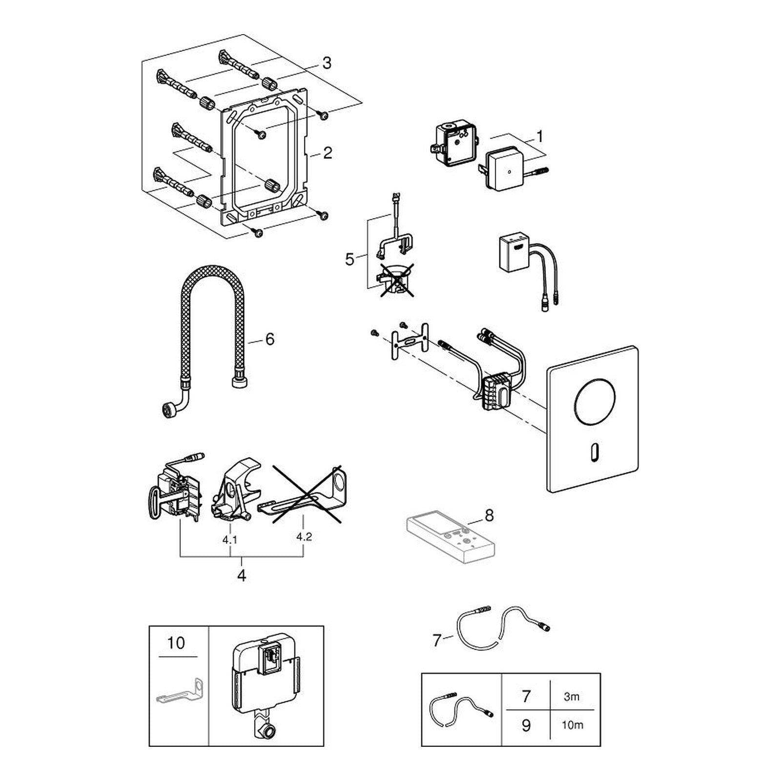 Onderdelentekening Grohe Tectron Skate Bluetooth infrarood-elektronica voor WC 2014–2023