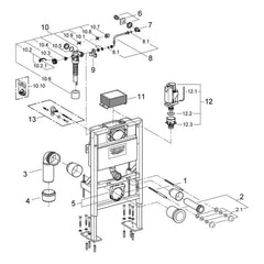 Onderdelentekening Grohe Rapid SL WC element 38525000