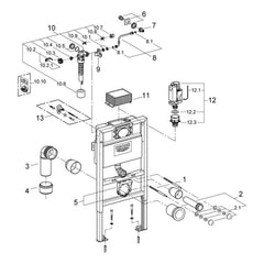 Onderdelentekening Grohe Rapid SL WC element, 0,82 m installatiehoogte 2008–2011