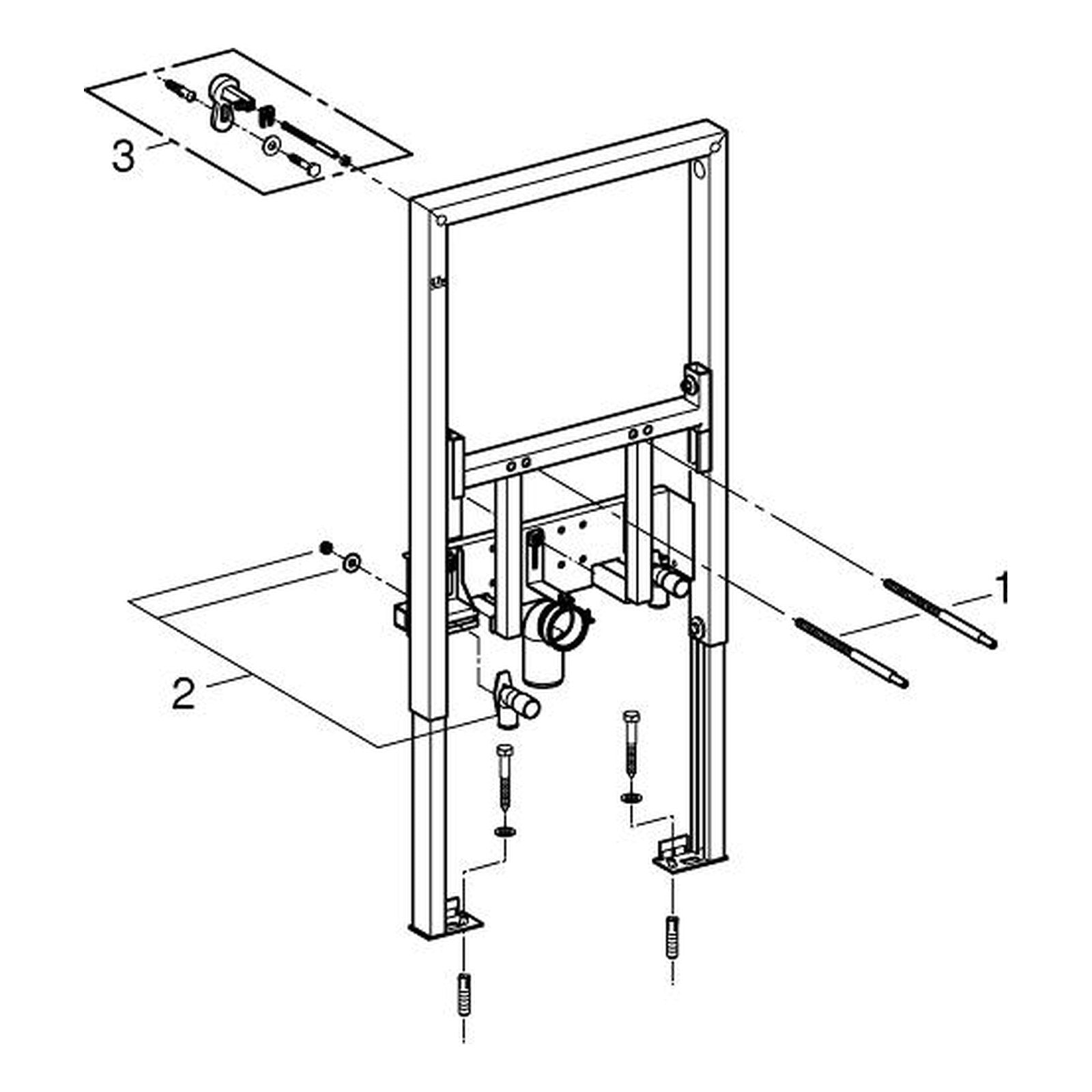 Onderdelentekening Grohe Rapid SL bidet element, installatiehoogte 0.82 m