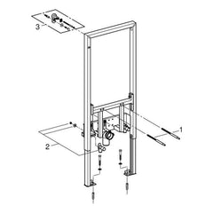 Onderdelentekening Grohe Rapid SL bidet element, installatiehoogte 1.13 m