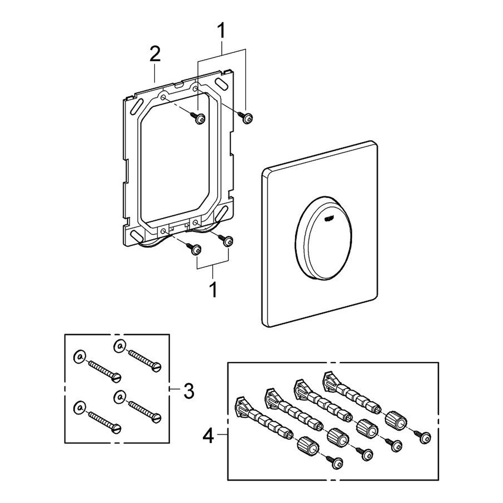 Onderdelentekening Grohe Skate Air bedieningsplaat