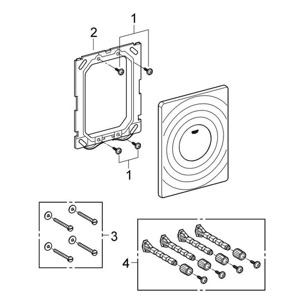 Onderdelentekening Grohe Surf bedieningsplaat
