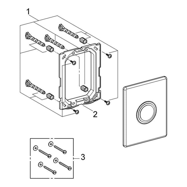 Onderdelentekening Grohe Atrio bedieningsplaat