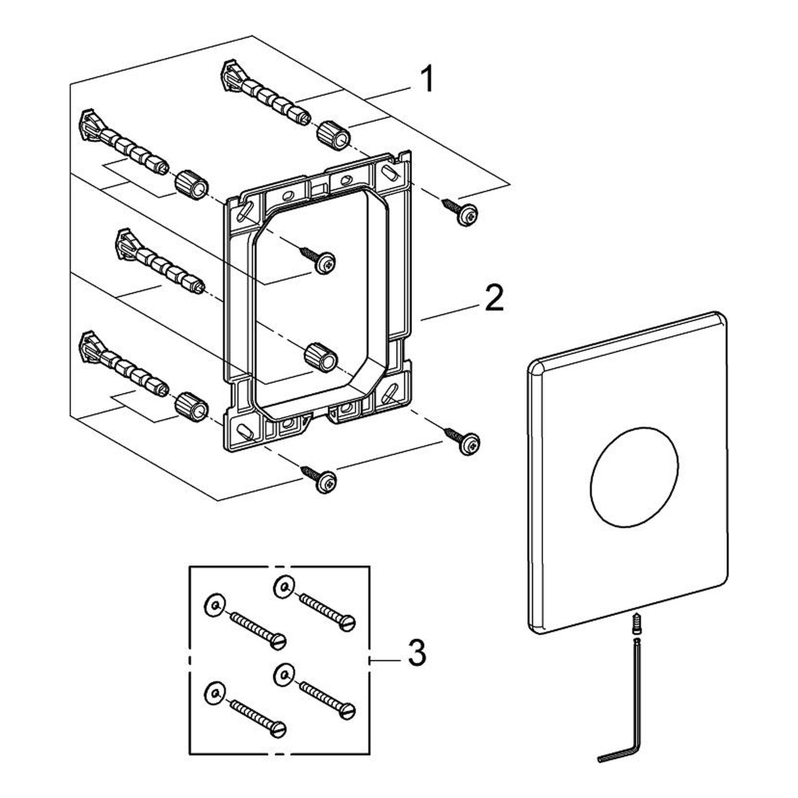 Onderdelentekening Grohe Skate bedieningsplaat in RVS