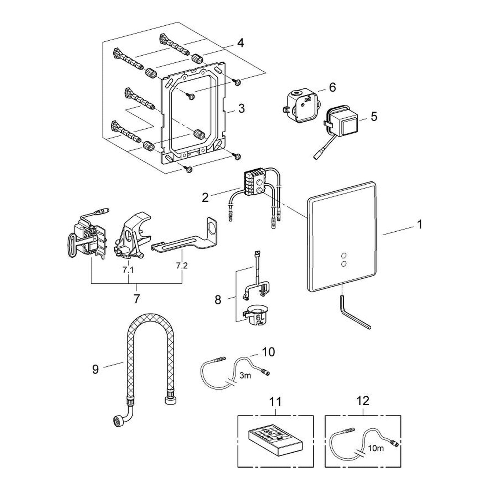 Onderdelentekening Grohe Tectron Skate infrarood-Elektronica