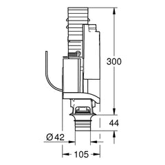Maattekening Grohe Eco ombouwset Dual Flush